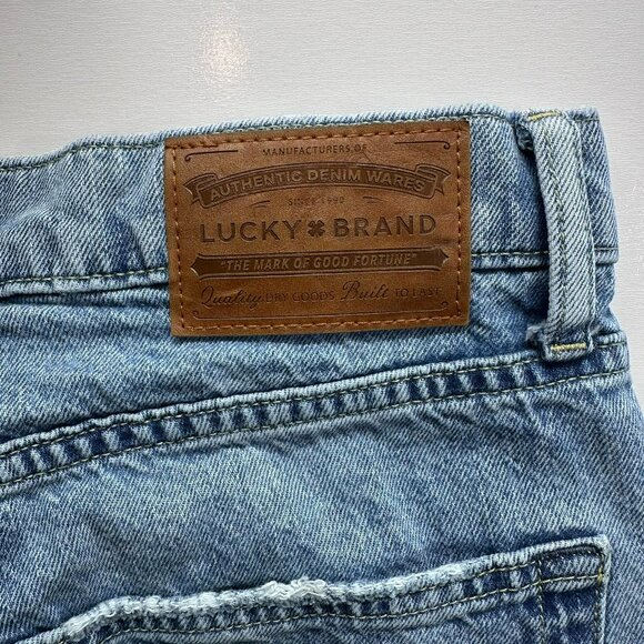 Lucky Brand Jeans Mens 31x32 Blue Denim 223 Straight Stretch Faded Wash Mid Rise - Picture 6 of 9